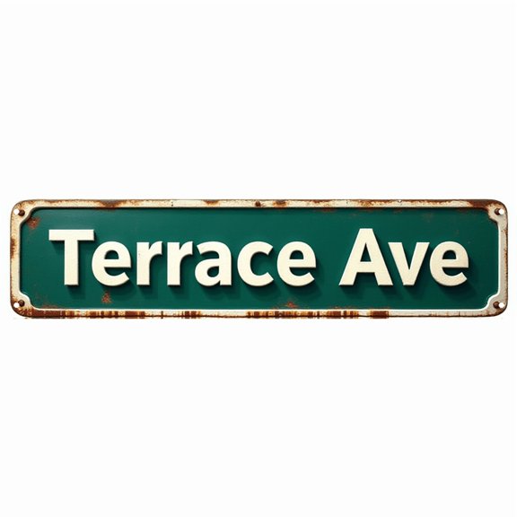Vintage Tin Sign 16*4 Inch Terrace Ave Sign - For Bar, Patio, Bedroom | bar decorations for home, patio signs, signs for bedroom