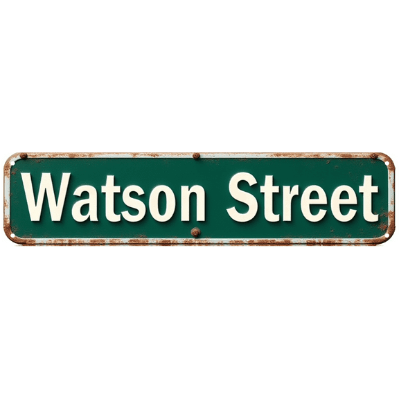 Vintage Tin Sign 16*4 Inch Watertown Ave Sign - For Beachy Room, Patio, Kitchen | beachy decor, patio wall decor, retro kitchen decor