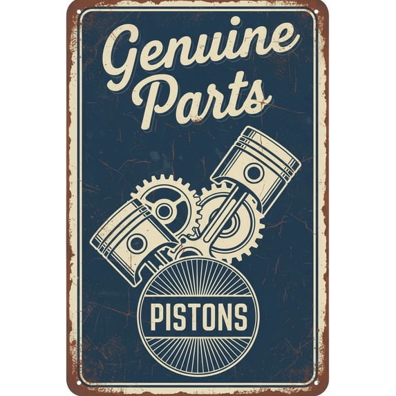 Vintage Tin Sign Genuine Parts Pistons Metal For Plaque Poster Cafe ...