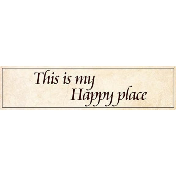 Vintage Tin Sign This is My Happy Place Retro Metal Chill Out Zone Sign for Bedroom Kitchen Garden Wall Home Cafe Restaurant Hotel Wall Decorat Decor 4x16 Inches.jpg