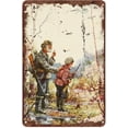 thumbnail image 1 of Vintage Tin Sign Hunters Old Man & Boy Metal Sign Retro Wall Decor Sign Gift 12x8 INCH Plaque Tin Sign, 1 of 1