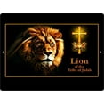 thumbnail image 1 of Vintage Tin Sign Lion of Judah Yeshua Lamb Jesus Christ Cross Crown Christian Metal Poster Wall Decoration for Home Club Garage Store Bar Cafe Farm 12" X 8", 1 of 5