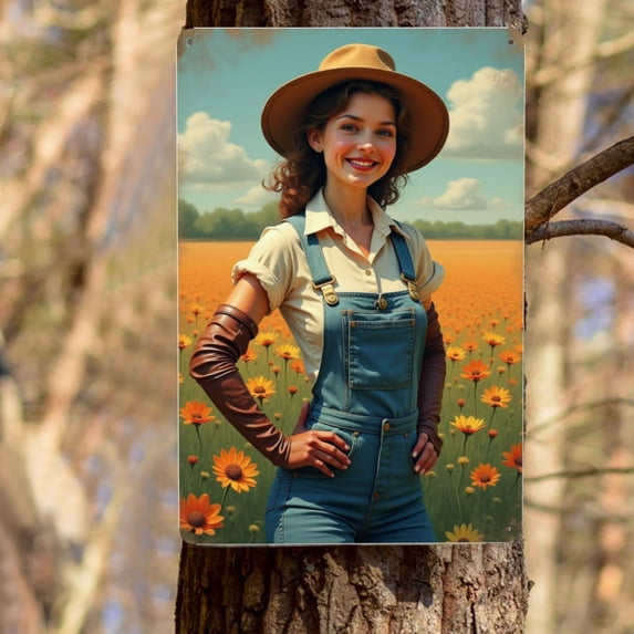 Vintage Tin Sign Metal Sign Garden Vintage Sign Gardening Woman Girl Retro Metal Tin Sign For Backyard Oasis Bar Outdoor Patio 8X12In Birthday Gifts Men Women Father'S Day Graduation