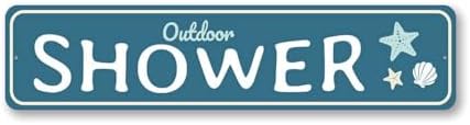 Vintage Tin Sign Outdoor Shower Beach Metal Tin Sign for Bedroom ...