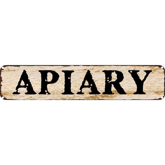Vintage Tin Sign Retro Metal Wall Decor APIARY Rustic Aluminum Plaque for Home,Bar,Kitchen,Garage,Man Cave 4x16 Inch