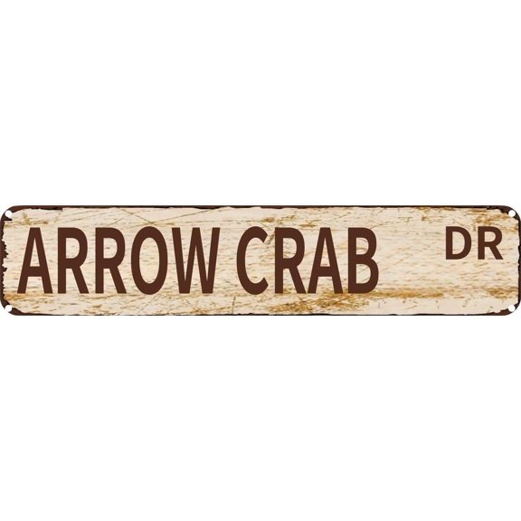 Vintage Tin Sign Retro Metal Wall Decor Arrow Crab DR Rustic Aluminum Plaque for Home,Bar,Kitchen,Garage,Man Cave 4x16 Inch
