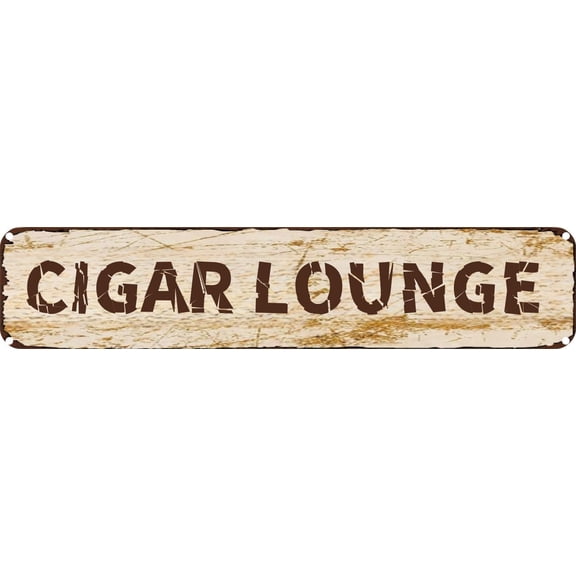 Vintage Tin Sign Retro Metal Wall Decor CIGAR LOUNGE Rustic Aluminum Plaque for Home,Bar,Kitchen,Garage,Man Cave 4x16 Inch