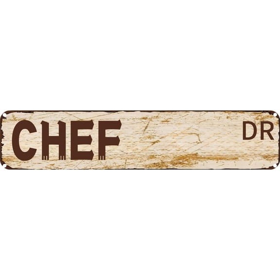 Vintage Tin Sign Retro Metal Wall Decor Chef DR 2 Rustic Aluminum Plaque for Home,Bar,Kitchen,Garage,Man Cave 4x16 Inch
