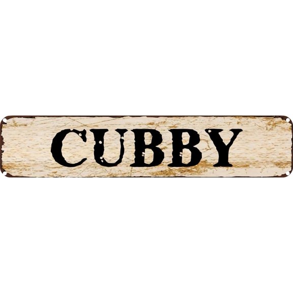 Vintage Tin Sign Retro Metal Wall Decor Cubby Rustic Aluminum Plaque for Home,Bar,Kitchen,Garage,Man Cave 4x16 Inch