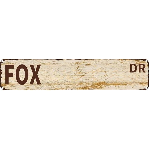Vintage Tin Sign Retro Metal Wall Decor FOX DR Rustic Aluminum Plaque for Home,Bar,Kitchen,Garage,Man Cave 4x16 Inch