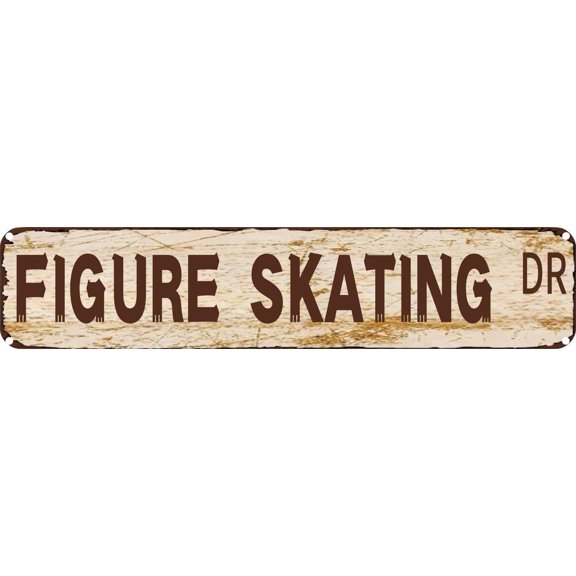 Vintage Tin Sign Retro Metal Wall Decor Figure Skating DR Rustic Aluminum Plaque for Home,Bar,Kitchen,Garage,Man Cave 4x16 Inch