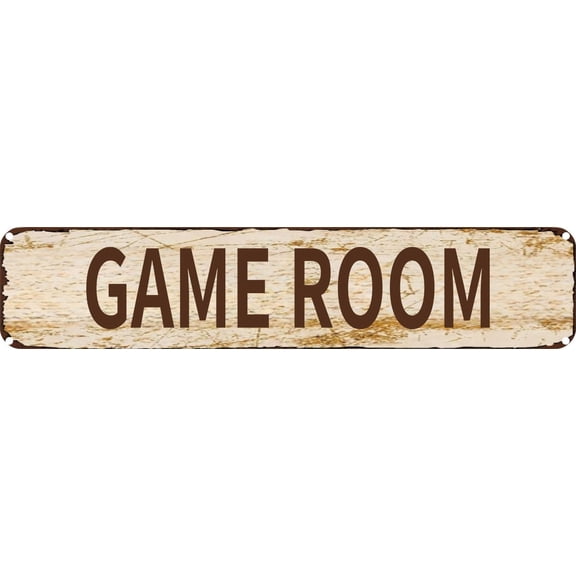 Vintage Tin Sign Retro Metal Wall Decor GAME ROOM Rustic Aluminum Plaque for Home,Bar,Kitchen,Garage,Man Cave 4x16 Inch