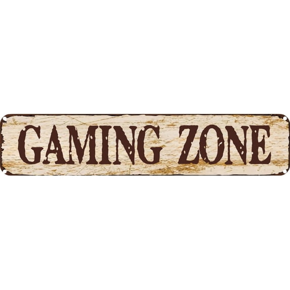 Vintage Tin Sign Retro Metal Wall Decor GAMING ZONE Rustic Aluminum Plaque for Home,Bar,Kitchen,Garage,Man Cave 4x16 Inch