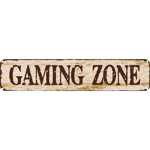 Vintage Tin Sign Retro Metal Wall Decor GAMING ZONE Rustic Aluminum Plaque for Home,Bar,Kitchen,Garage,Man Cave 4x16 Inch