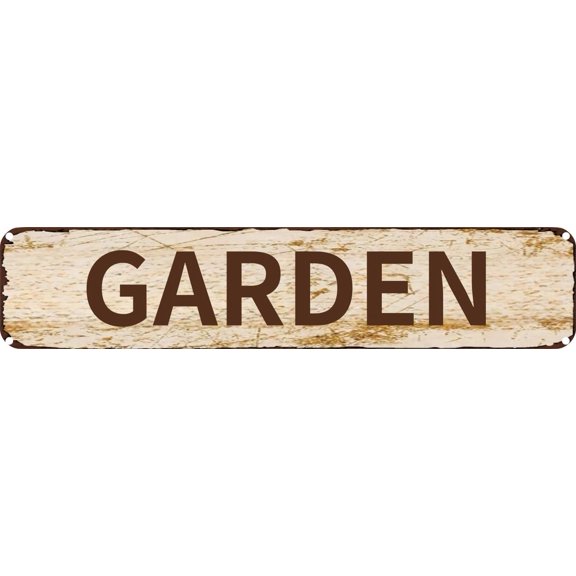 Vintage Tin Sign Retro Metal Wall Decor GARDEN Rustic Aluminum Plaque for Home,Bar,Kitchen,Garage,Man Cave 4x16 Inch