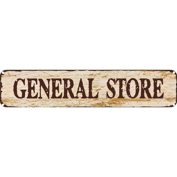 Vintage Tin Sign Retro Metal Wall Decor GENERAL STORE Rustic Aluminum Plaque for Home,Bar,Kitchen,Garage,Man Cave 4x16 Inch