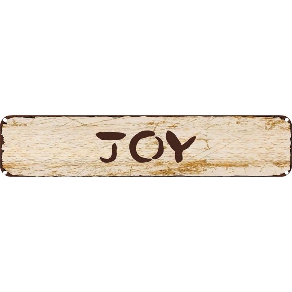 Vintage Tin Sign Retro Metal Wall Decor JOY Rustic Aluminum Plaque for Home,Bar,Kitchen,Garage,Man Cave 4x16 Inch