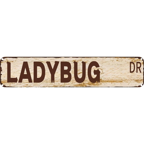 Vintage Tin Sign Retro Metal Wall Decor LADYBUG Rustic Aluminum Plaque for Home,Bar,Kitchen,Garage,Man Cave 4x16 Inch