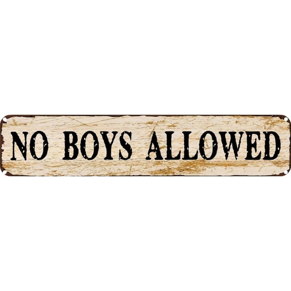 Vintage Tin Sign Retro Metal Wall Decor NO BOYS ALLOWED Rustic Aluminum Plaque for Home,Bar,Kitchen,Garage,Man Cave 4x16 Inch