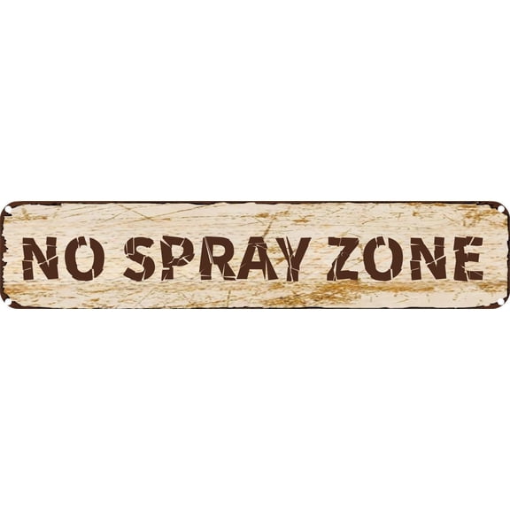 Vintage Tin Sign Retro Metal Wall Decor NO SPRAY ZONE Rustic Aluminum Plaque for Home,Bar,Kitchen,Garage,Man Cave 4x16 Inch