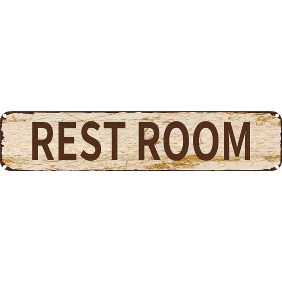 Vintage Tin Sign Retro Metal Wall Decor REST ROOM Rustic Aluminum Plaque for Home,Bar,Kitchen,Garage,Man Cave 4x16 Inch