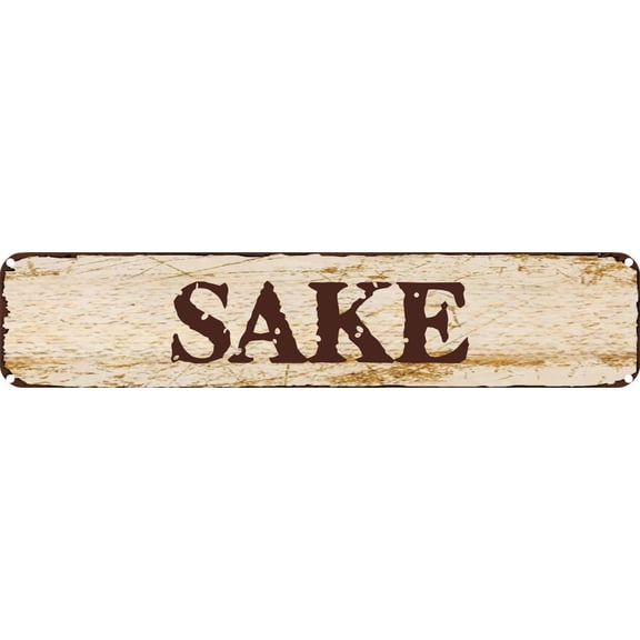 Vintage Tin Sign Retro Metal Wall Decor SAKE Rustic Aluminum Plaque for Home,Bar,Kitchen,Garage,Man Cave 4x16 Inch