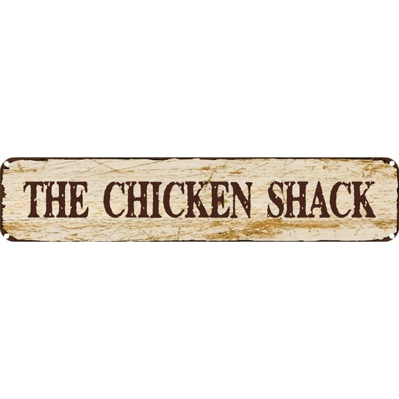 Vintage Tin Sign Retro Metal Wall Decor THE CHICKEN SHACK Rustic Aluminum Plaque for Home,Bar,Kitchen,Garage,Man Cave 4x16 Inch