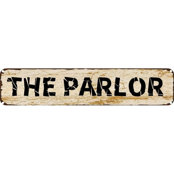 Vintage Tin Sign Retro Metal Wall Decor THE PARLOR Rustic Aluminum Plaque for Home,Bar,Kitchen,Garage,Man Cave 4x16 Inch