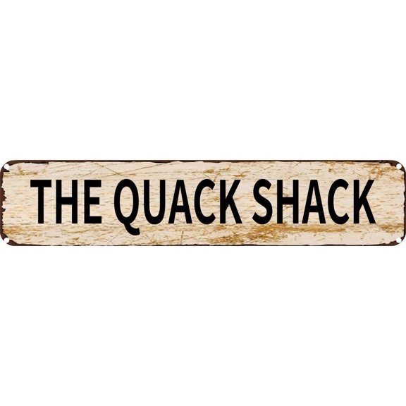 Vintage Tin Sign Retro Metal Wall Decor THE QUACK SHACK Rustic Aluminum Plaque for Home,Bar,Kitchen,Garage,Man Cave 4x16 Inch