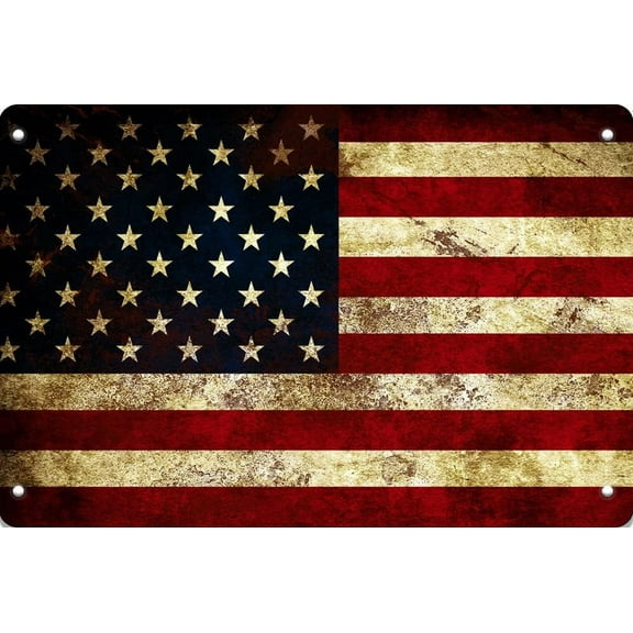 Vintage Tin Sign USA American Flag Metal Tin Sign Wall Decor Metal Plaque 8X12inches Wall Art Store Shop Bar Cave