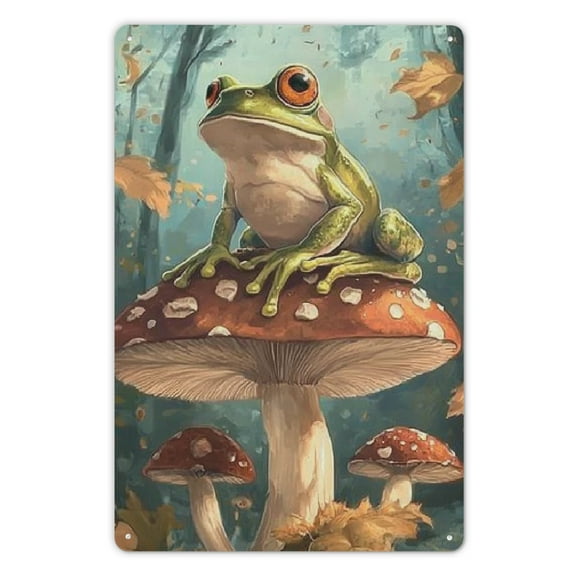 Vintage Tin Signs Funny Frog Mushroom Gifts Do What Makes You Happy Tin Sign Small House Decor Hippie Cute Room Cottagecore Decor Nature Whimsical Mushroom Stuff Wall Decor 8 x 12 inches