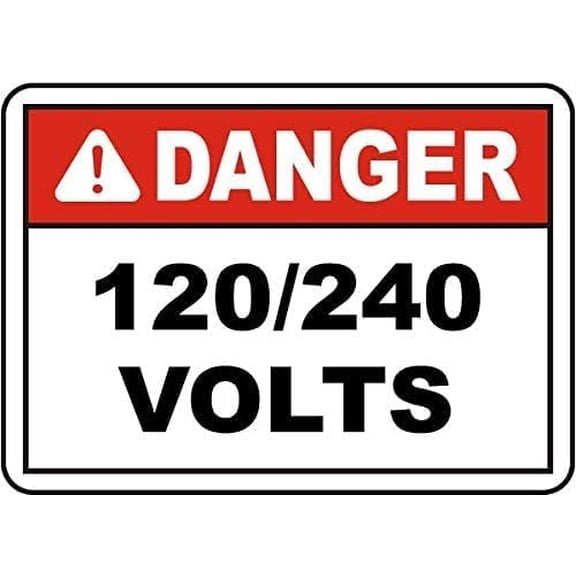 Vintage Tin Warning 120 240 Volts Metal Sign 8"x12", Home Commercial Driveway Garden Farm Indoor Outdoor Electrical Compliance