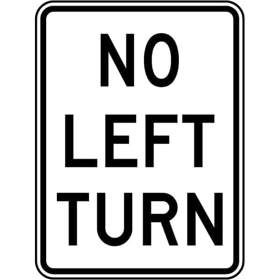 Vintage Tin Warning No Left Turn Metal Sign 8"x12", UV-Protected Durable, For Home Commercial Driveway Garden Farm Indoor Outdoor Traffic Regulation