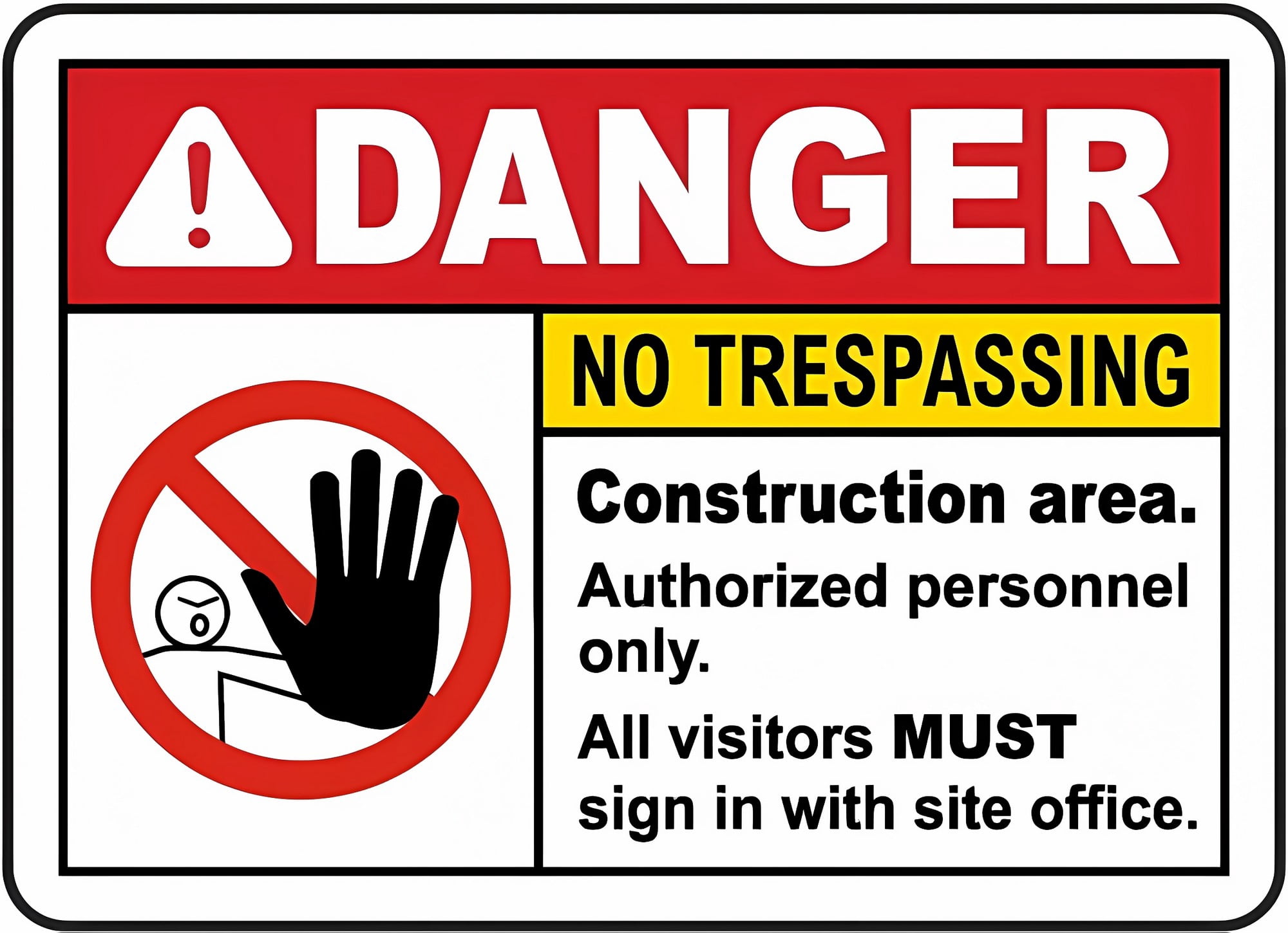 Vintage Tin Warning No Trespassing Construction Area Sign - 12×8 Inches ...