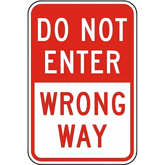 Vintage Tin Warning Sign Do Not Enter Wrong Way - 8"x12" Safety Sign, Traffic Restriction Decor for Home Commercial Driveway Alerts Garden Wall Farm Indoor