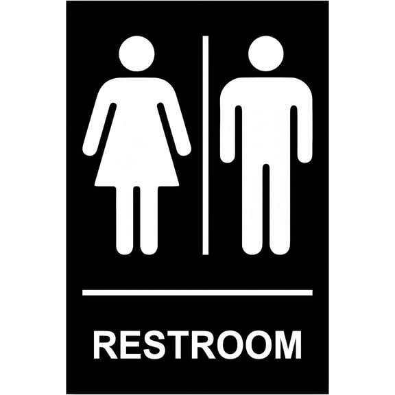 Vintage Tin Warning Sign Restroom - 8"x12" Safety Sign, Restroom Direction Decor for Home Commercial Driveway Alerts Garden Wall Farm Indoor