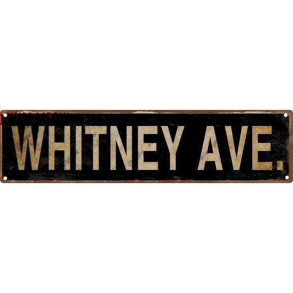 Vintage Tin Whitney Ave Sign Retro Metal Sign Suitable For Street Bar - Multi-Purpose Metal Sign For Outdoor Use Plaque 4x16 Inch