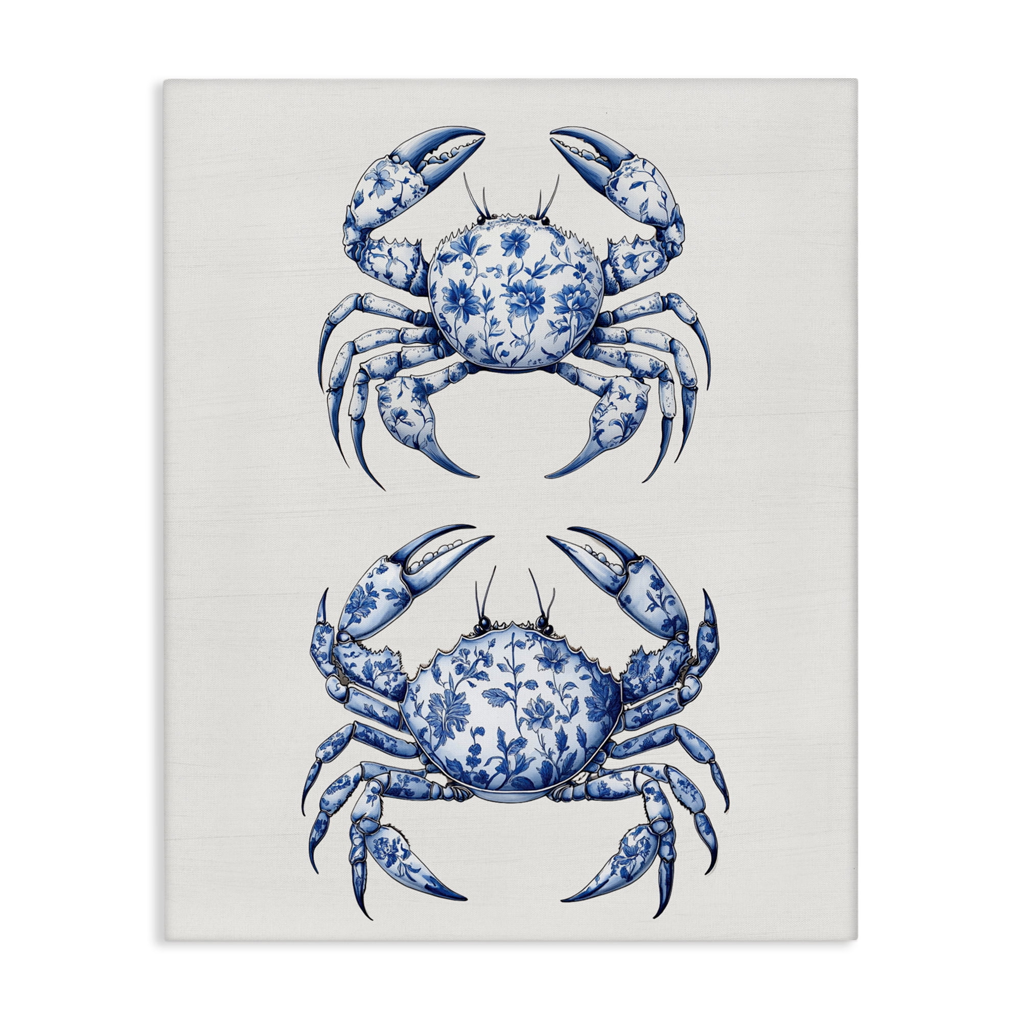 Vintage Toile Crabs Canvas Wall Art, design by Lettered and Lined