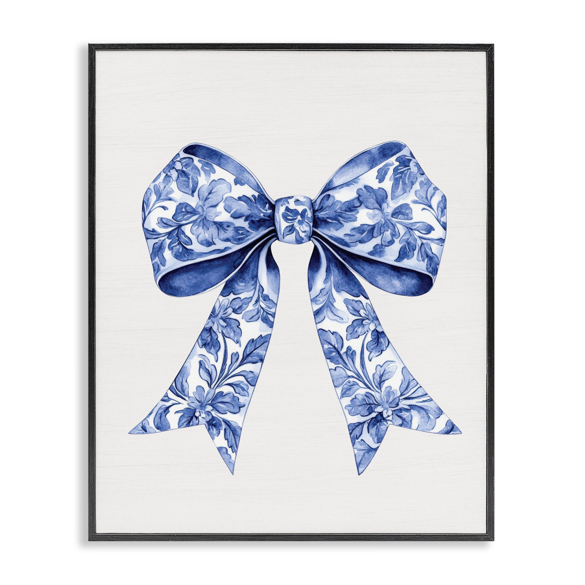 Vintage Toile Flower Ribbon Black Framed Giclee Art, design by Lettered and Lined
