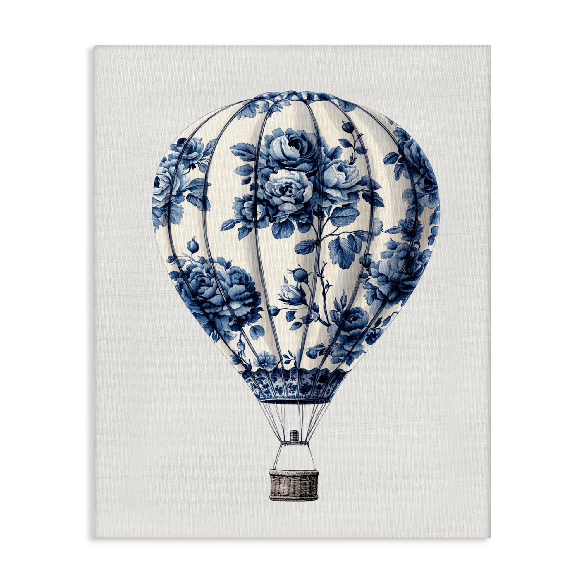 Vintage Toile Hot Air Balloon Canvas Wall Art, design by Lettered and Lined