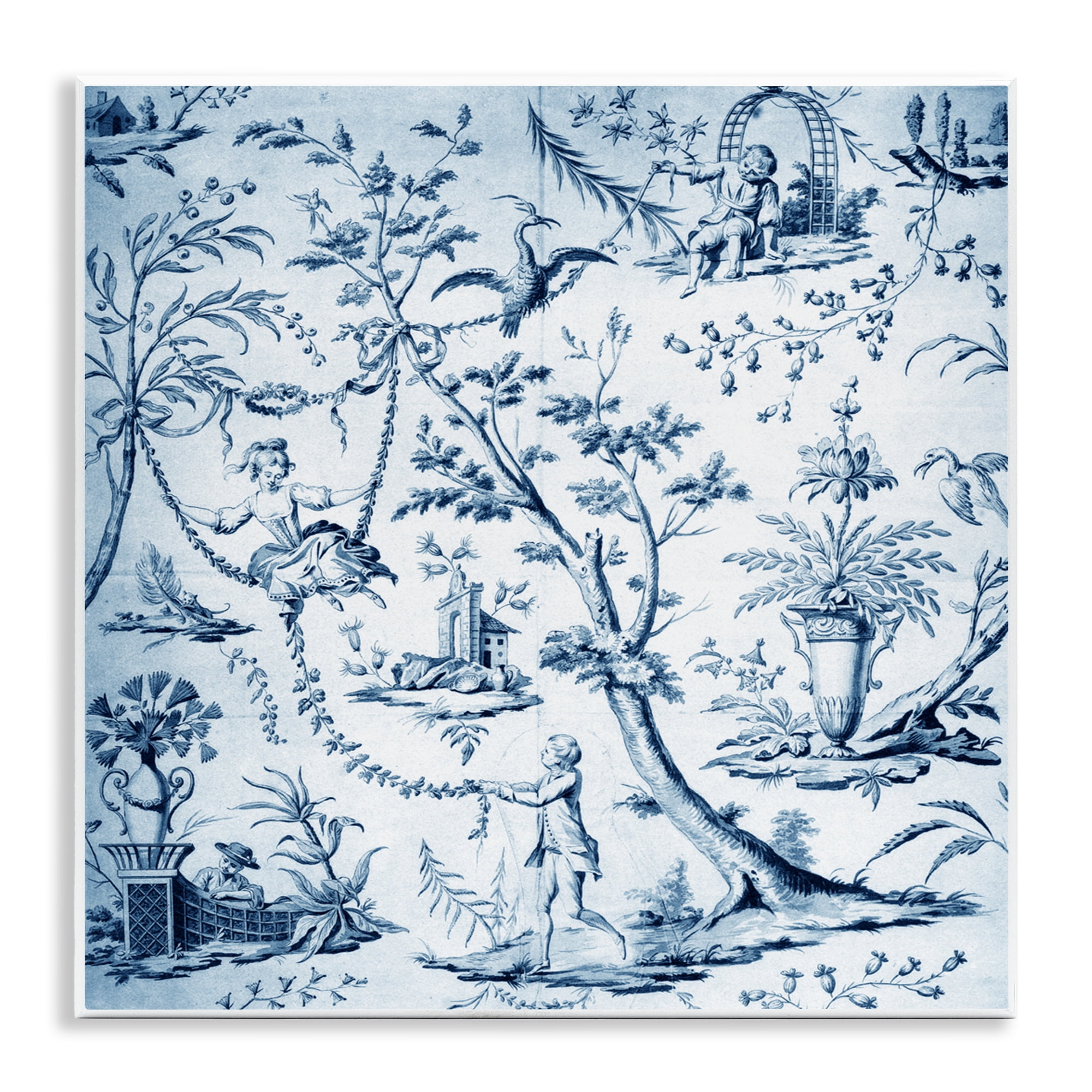 Vintage Toile Scene Wall Plaque Art, design by Vintage Hustle