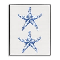 Vintage Toile Starfish Black Framed Giclee Art, design by Lettered and Lined