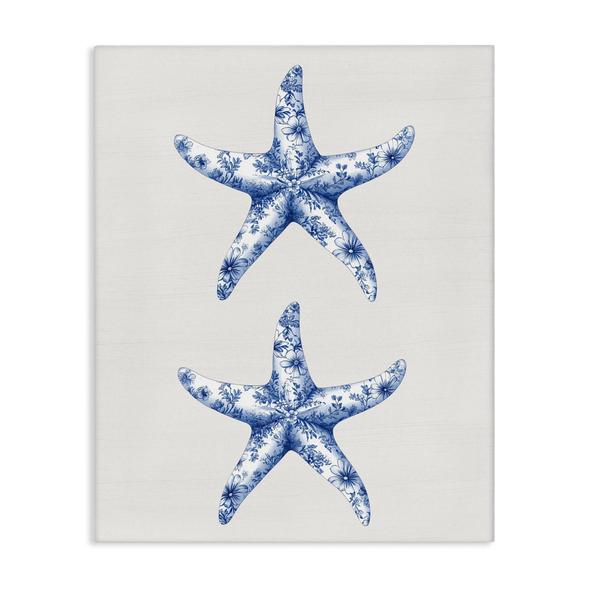 Vintage Toile Starfish Canvas Wall Art, design by Lettered and Lined