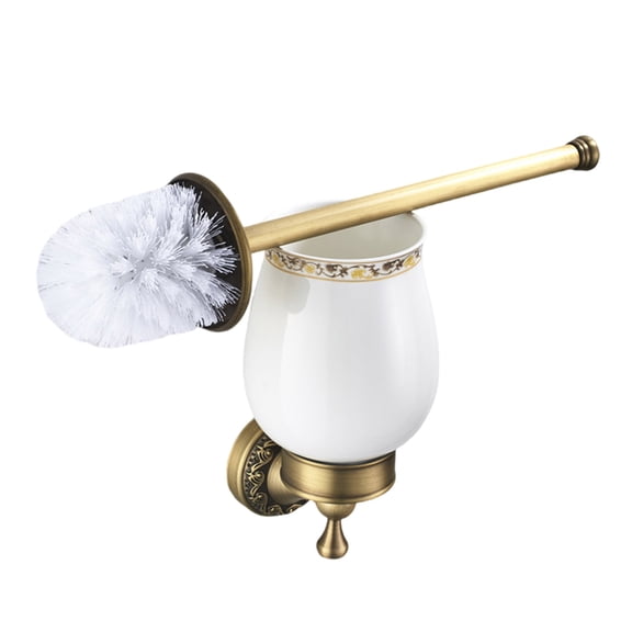 Vintage Toilet Brush Holders with Antique Finish Not Slip Bathroom Organizers Resistant Brushes Stand for Household
