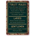 thumbnail image 1 of Vintage Toilet Rules Sign - 8x12 Inch Silver Metal Wall Art for Bathroom, Home, Office, 1 of 6