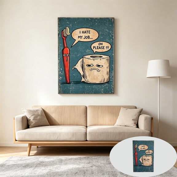 Vintage Toilet Tin Sign, Funny Bathroom Wall Art, Retro Metal Plaque Decor, Humorous Quote Sign for Restroom, Washroom, Home Bar & Farmhouse Wall Decor