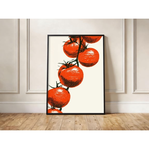 Vintage Tomato Botanical Print Retro Kitchen Wall Art Red Vegetable Illustration Home Decor Office Wall Art