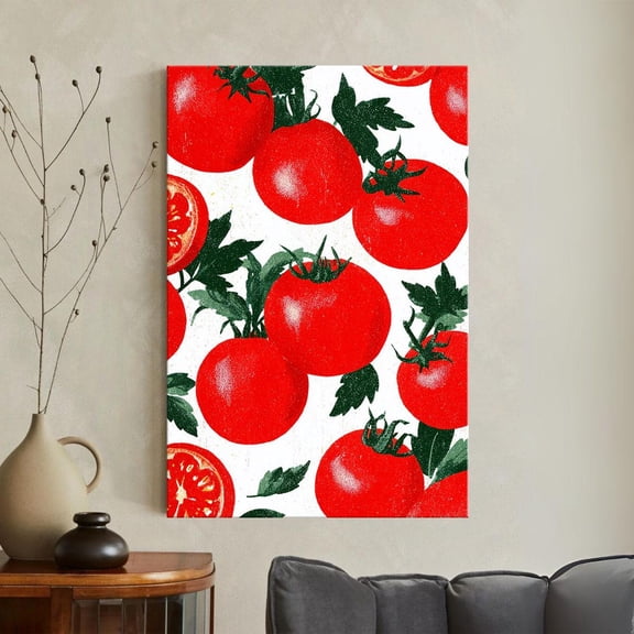 Vintage Tomato Print, Retro Kitchen Vegetable Art, Rustic Farmhouse Food Decor, Red Botanical Illustration, Italian Cooking Wall Art Unframed Paper Print