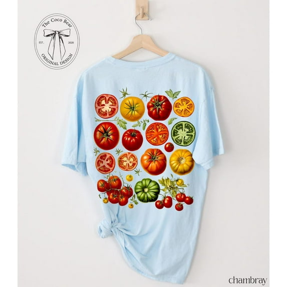 Vintage Tomato Shirt Farmer's Market Cottagecore Tshirt Vegetables Cotton Tee Gardening Gift for Foodie Top Boutique Clothing