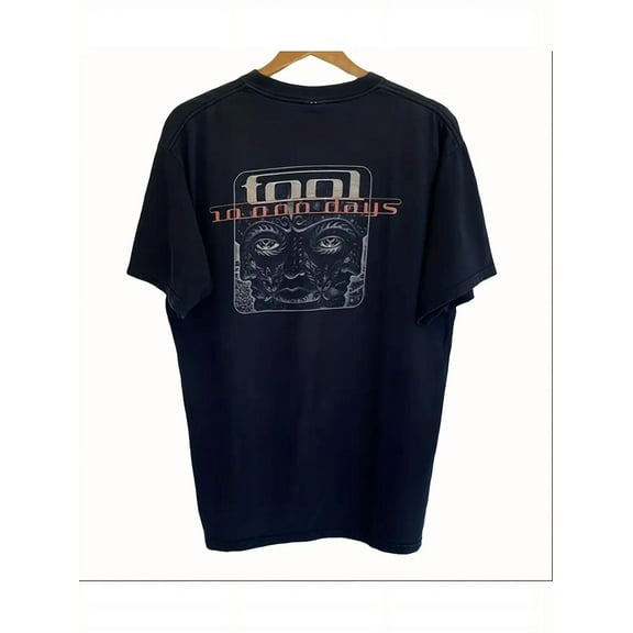 Vintage Tool 10,000 Days Tour T-Shirt - 180g Heavyweight Black Band Tee with Red & Orange Graphic Print
